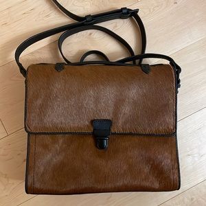 Joy Gryson pony hair leather crossbody bag.